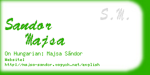 sandor majsa business card
